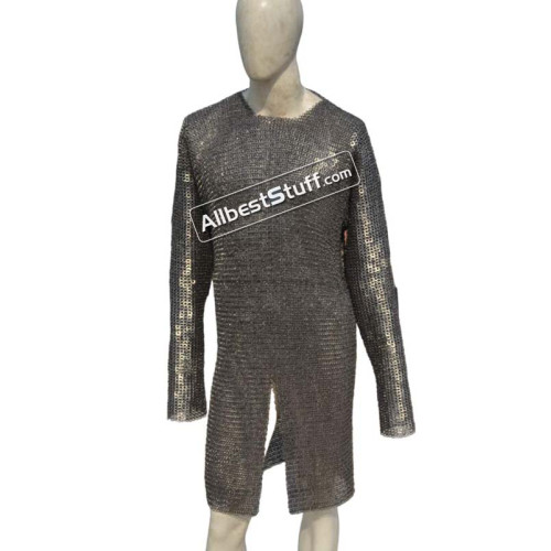Stainless Steel Chainmail Shirt Riveted Chest 50 Full Sleeve
