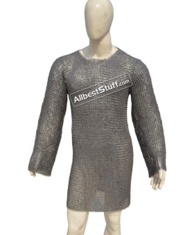 Stainless Steel Hauberk Chest 42 Long Full Sleeve 6 MM