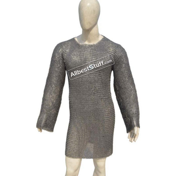 Stainless Steel Hauberk Chest 42 Long Full Sleeve 6 MM