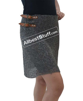 6 mm Round Riveted Alternating Solid Ring Maille Skirt