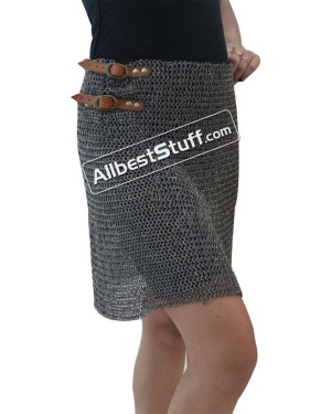 6 mm Round Riveted Alternating Solid Ring Maille Skirt