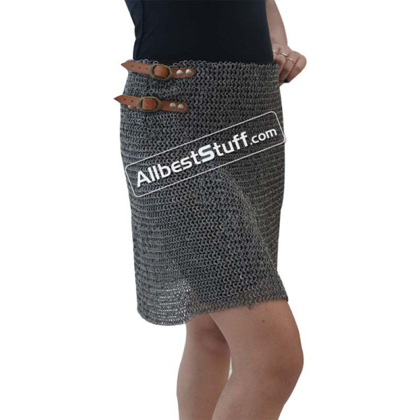 6 mm Round Riveted Alternating Solid Ring Maille Skirt