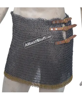 8 mm Flat Riveted Alternating Solid Ring Maille Skirt