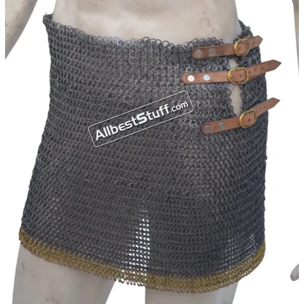 8 mm Flat Riveted Alternating Solid Ring Maille Skirt