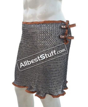 8 mm Round Riveted Alternating Solid Ring Maille Skirt