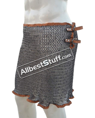 8 mm Round Riveted Alternating Solid Ring Maille Skirt