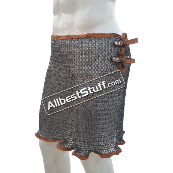 8 mm Round Riveted Alternating Solid Ring Maille Skirt