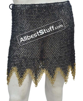 8 MM Wedge Riveted Chainmail Skirt 18 Gauge Steel