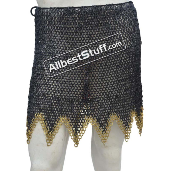 8 MM Wedge Riveted Chainmail Skirt 18 Gauge Steel