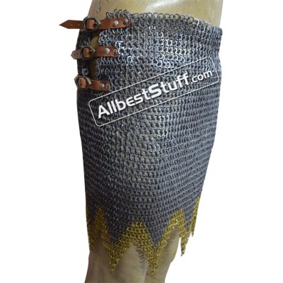 9 mm Flat Riveted Alternating Solid Ring Maille Skirt