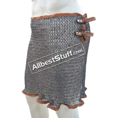 9 mm Round Riveted Alternating Solid Ring Maille Skirt