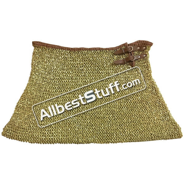 Solid Brass Round Riveted Chain Maille Skirt