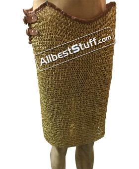 Brass Chain Maille Full Flat Riveted Solid Brass Ring Chain Mail Skirt