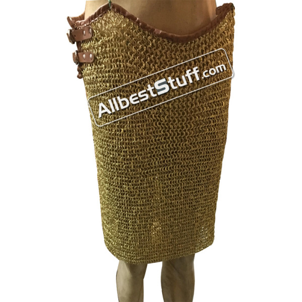 Brass Chain Maille Full Flat Riveted Solid Brass Ring Chain Mail Skirt