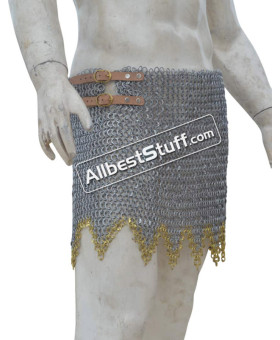 Aluminum Round Riveted Alternating Solid 10 mm Ring Maille Skirt