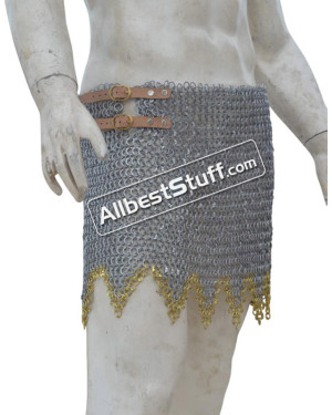 Aluminum Round Riveted Alternating Solid 10 mm Ring Maille Skirt