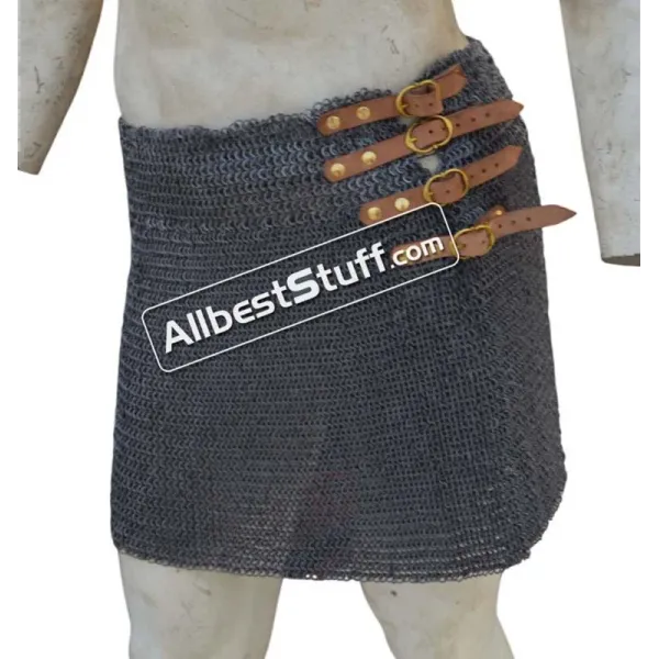 Flat Riveted Alternating Solid Ring 6 mm Maille Skirt