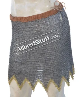 Stainless Steel 6 mm Flat Riveted Alternating Solid Ring Maille Skirt