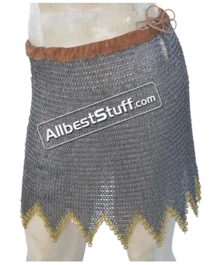 Stainless Steel 6 mm Flat Riveted Alternating Solid Ring Maille Skirt