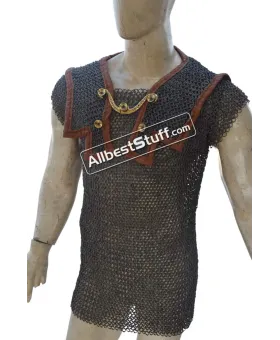 Aluminum Chain Mail Roman Hamata Flat Riveted Chest 48