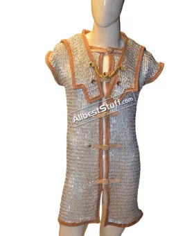 Aluminum Front Close Chainmail Roman Hamata Flat Riveted Chest 40