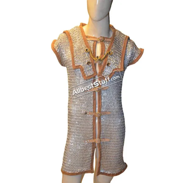 Aluminum Front Close Chainmail Roman Hamata Flat Riveted Chest 40