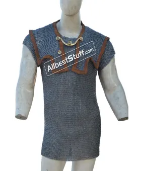 Chain Mail Hamata Maille 6 MM Flat Dome Riveted Alternating Solid Chest 52