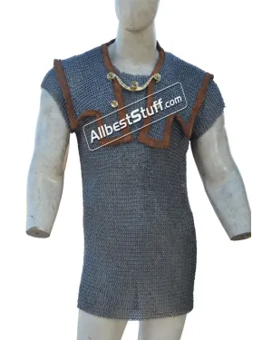 Chain Mail Hamata Maille 6 MM Flat Dome Riveted Alternating Solid Chest 52