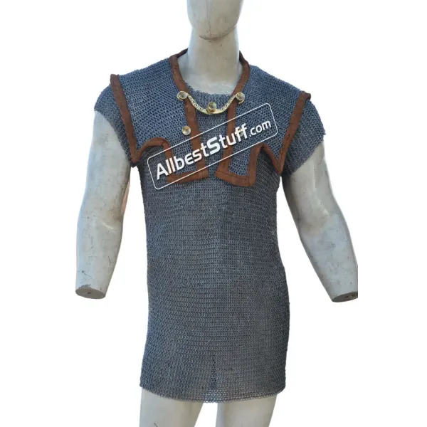 Chain Mail Hamata Maille 6 MM Flat Dome Riveted Alternating Solid Chest 52