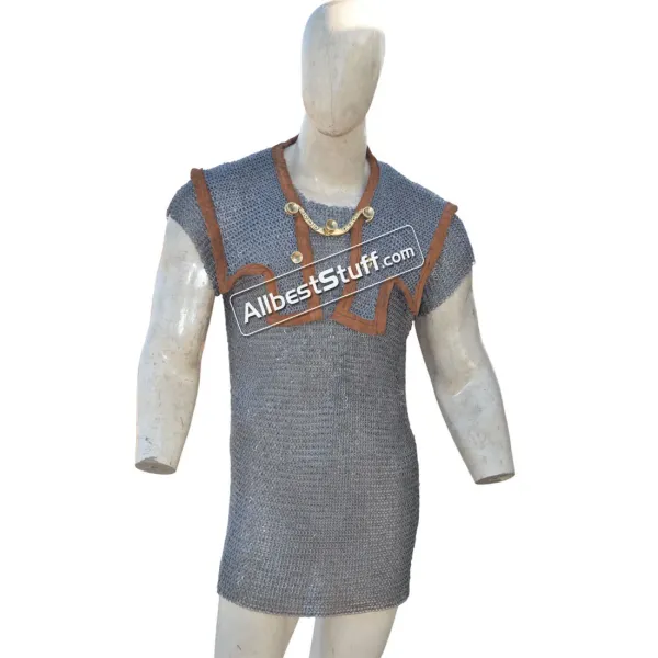 Chain Maille Flat Riveted Solid 6 MM Chest 42 Roman Hamata