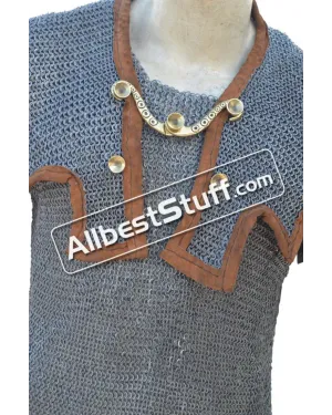 Maille 6 MM Flat Riveted Alternating Solid Chainmail Hamata Chest 62