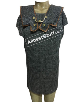 Maille 6 MM Flat Riveted Alternating Solid Chainmail Hamata Chest 62