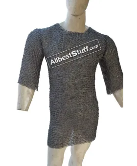 8 mm Dense Round Dome Riveted Chain Mail Hauberk Chest 40