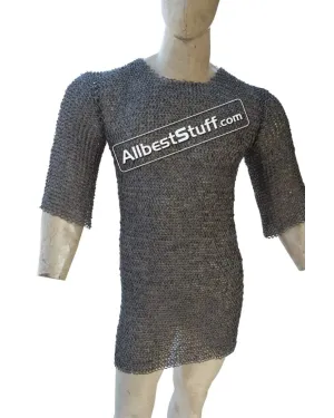 8 mm Dense Round Dome Riveted Chain Mail Hauberk Chest 40