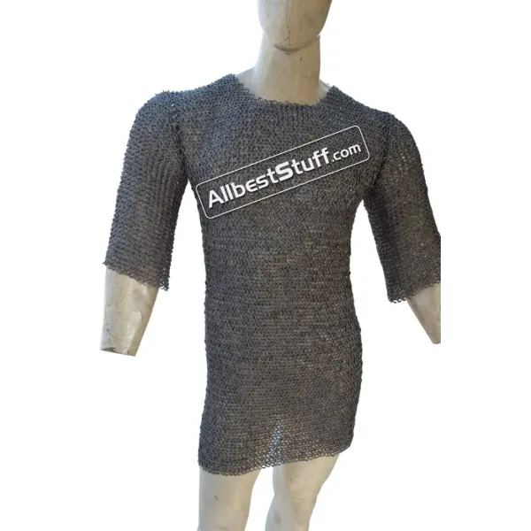 8 mm Dense Round Dome Riveted Chain Mail Hauberk Chest 40