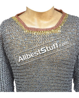 8 mm Round Riveted Maille Hauberk Chest 40 Long Length