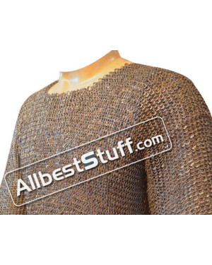 Chain Mail Shirt Chest 48 Round Riveted Flat Solid