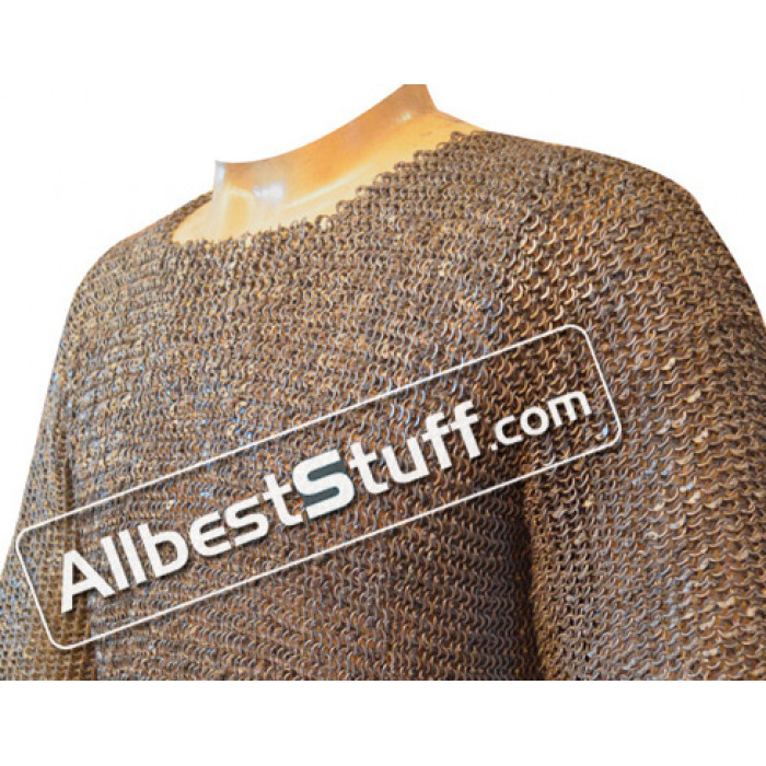 Chain Mail Shirt Chest 48 Round Riveted Flat Solid