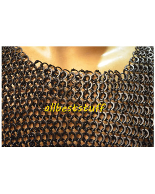 Round Riveted Alternating Solid Ring Chain Mail Shirt Chest 44