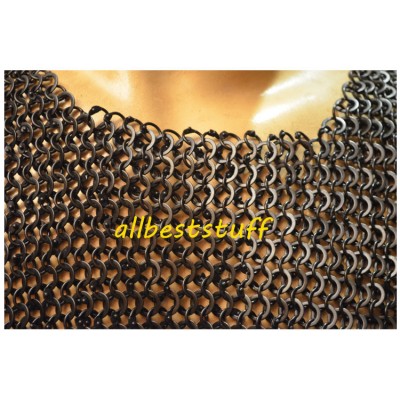 Round Riveted Alternating Solid Ring Chain Mail Shirt Chest 44