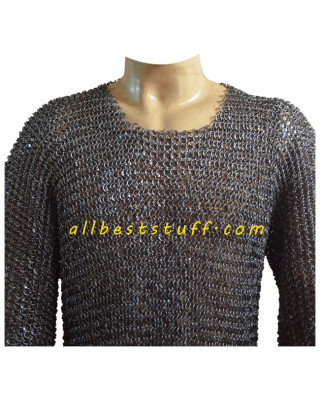16 Gauge 9 mm Full Round Riveted Chain Maille Hauberk Chest 40