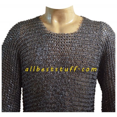 Long Length Maille Hauberk Round Riveted Chest 36 Length 40