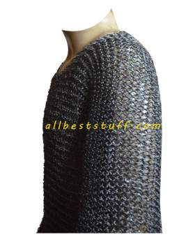 Carolingian Byrnie Extra Large Round Riveted Maille Hauberk Chest 55