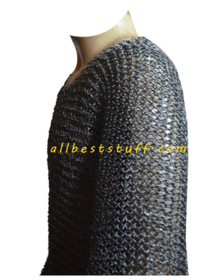 Carolingian Byrnie Extra Large Round Riveted Maille Hauberk Chest 55