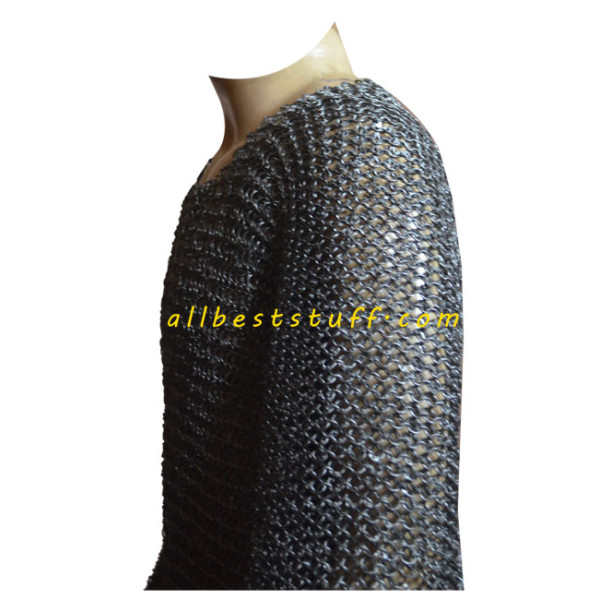 Carolingian Byrnie Extra Large Round Riveted Maille Hauberk Chest 55