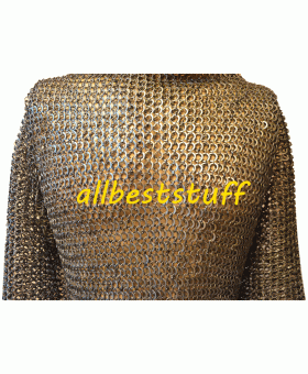 Medieval Strong Round Riveted Flat Washer Chain Mail Chest 40