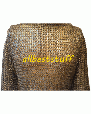 Medieval Strong Round Riveted Flat Washer Chain Mail Chest 40