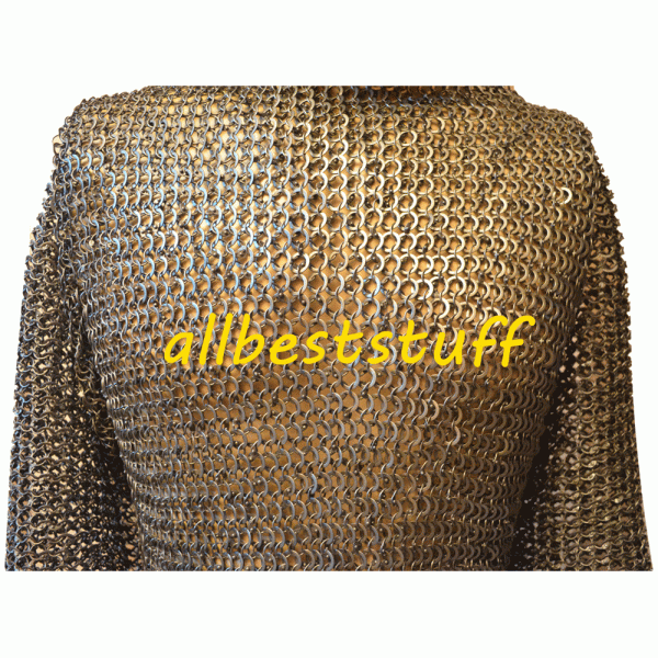 Medieval Strong Round Riveted Flat Washer Chain Mail Chest 40