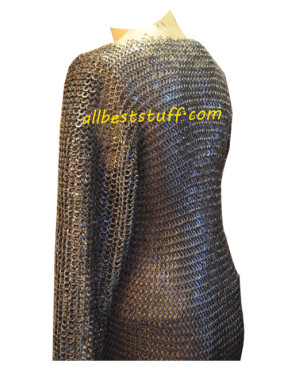Medieval Viking Chain Mail Shirt Chest 46 Long Sleeve