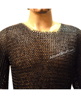 Round Mixed with Solid Maille Shirt Long Comfort Chest 38